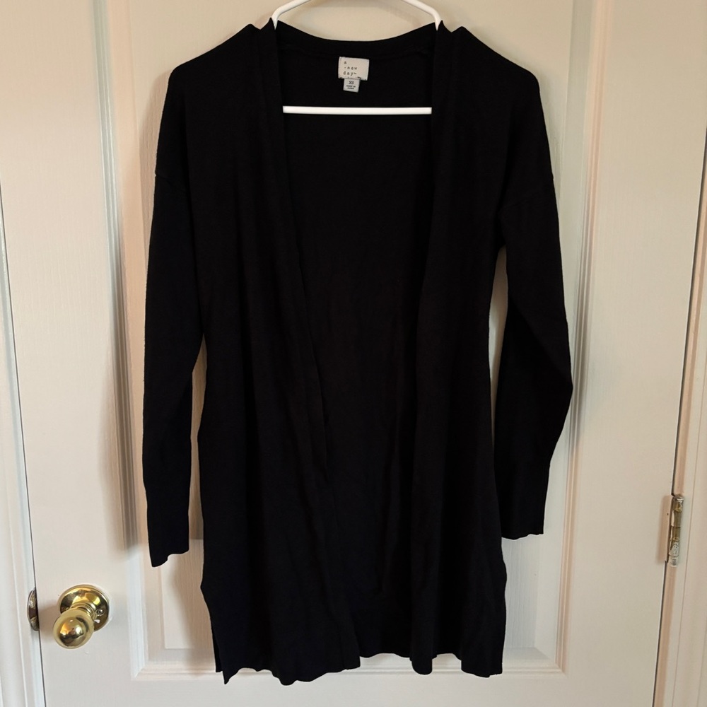 A New Day Black Longline Cardigan Size XS
